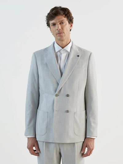 Costume croisé gris clair