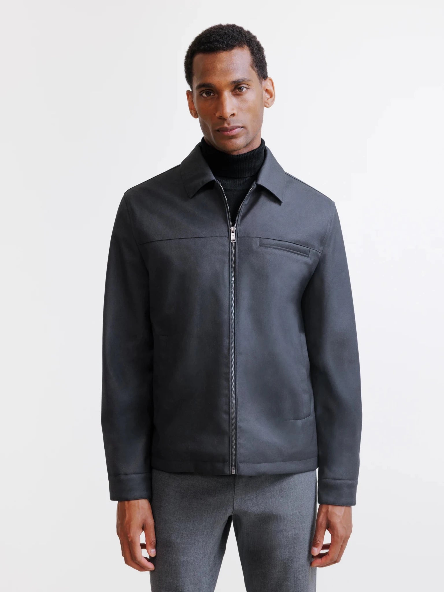 Blouson col chemise anthracite - IZAC