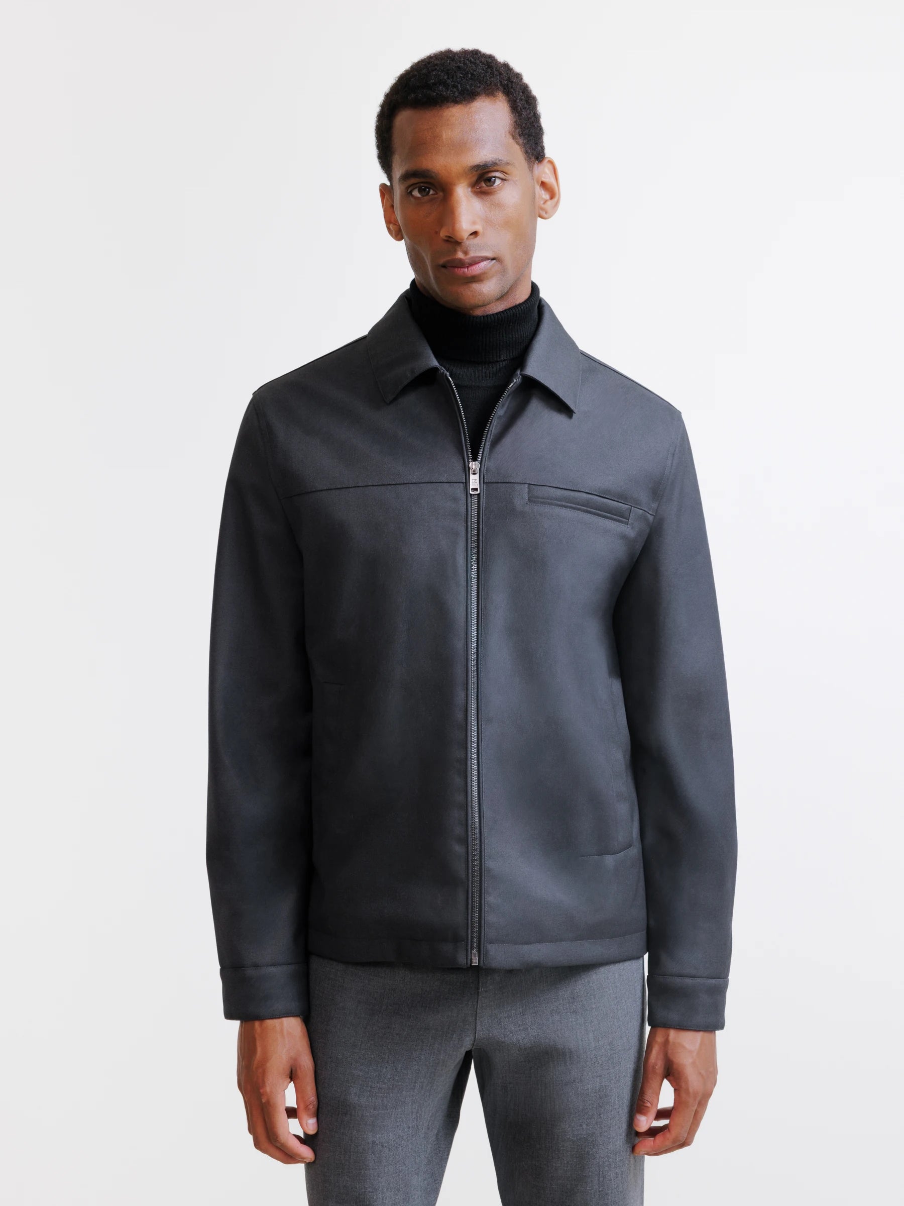 Blouson col chemise anthracite