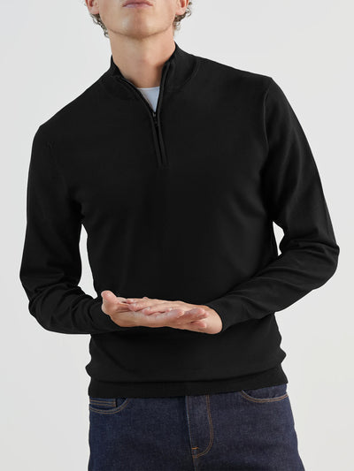 Pull col zip noir