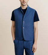 Indigo sleeveless jacket