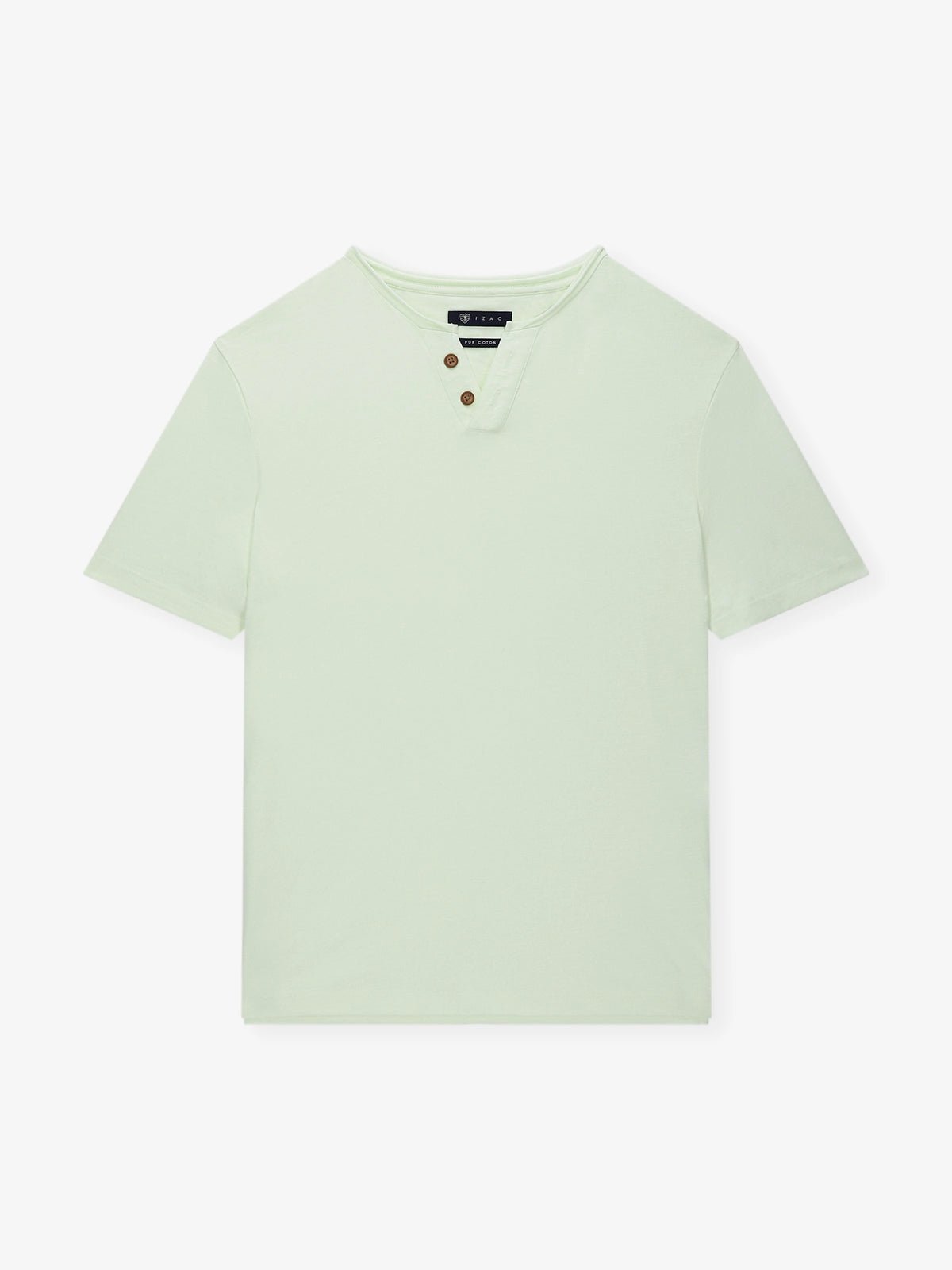 T-shirt col tunisien vert - IZAC