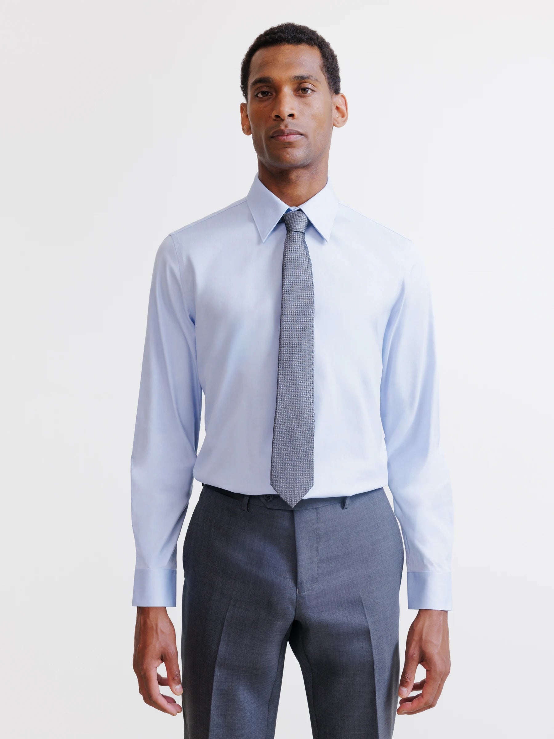 Sky blue French collar shirt