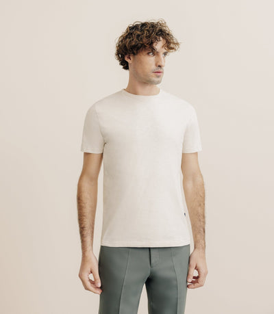 T-shirt col rond beige - IZAC