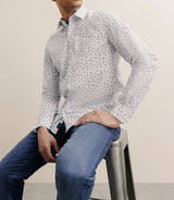 Chemise imprimée à fleurs blanche