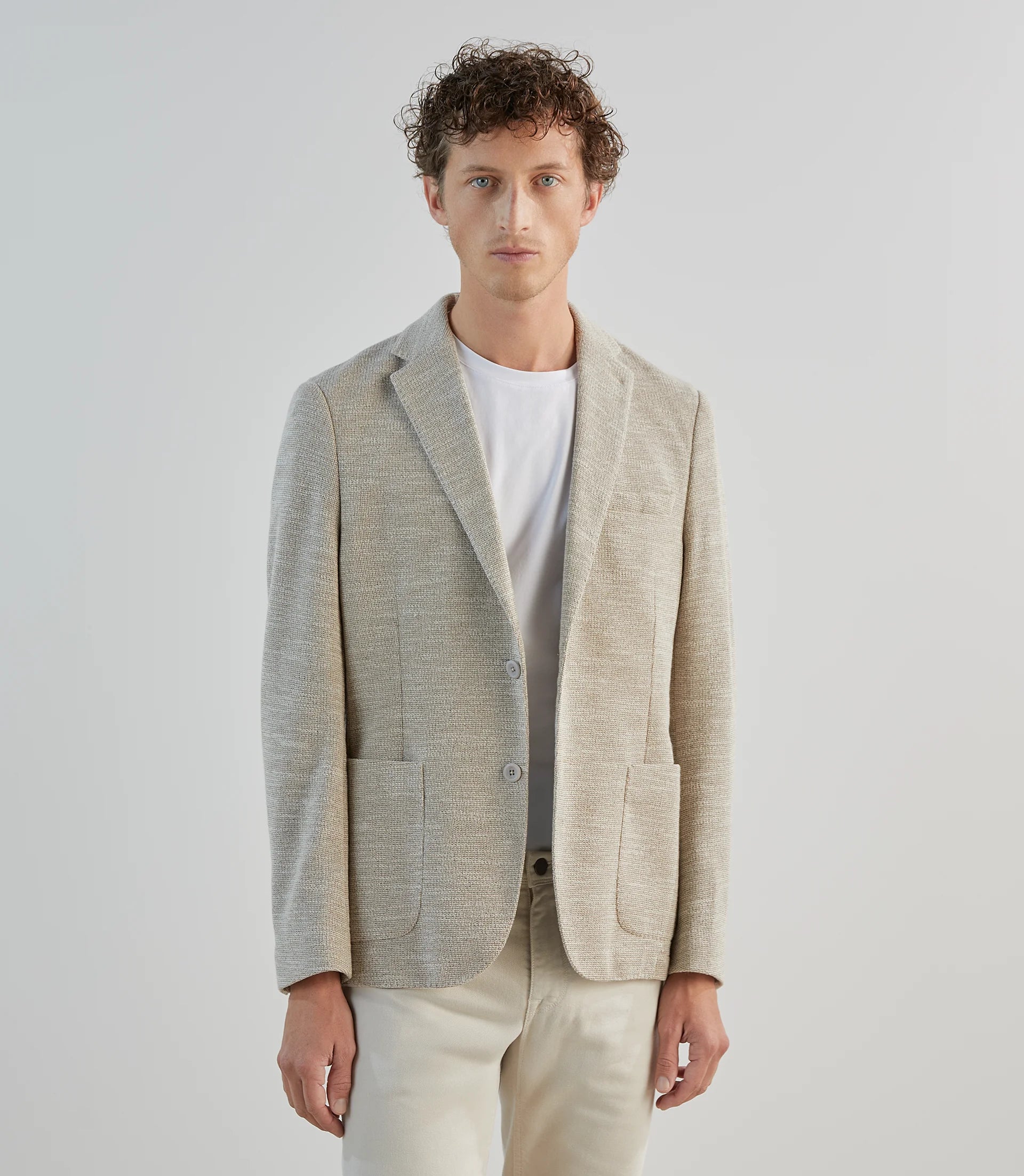 Veste casual en maille beige - IZAC