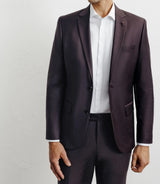 2-button suit, majority burgundy wool f