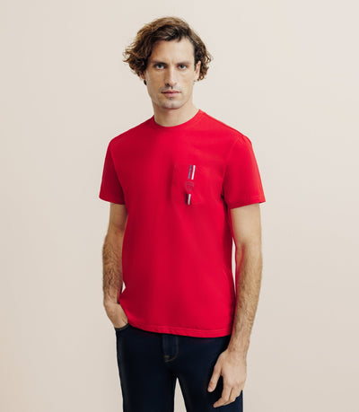 T-shirt à poche rouge - IZAC