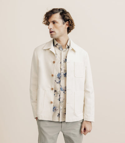 Veste en coton et lin écrue - IZAC