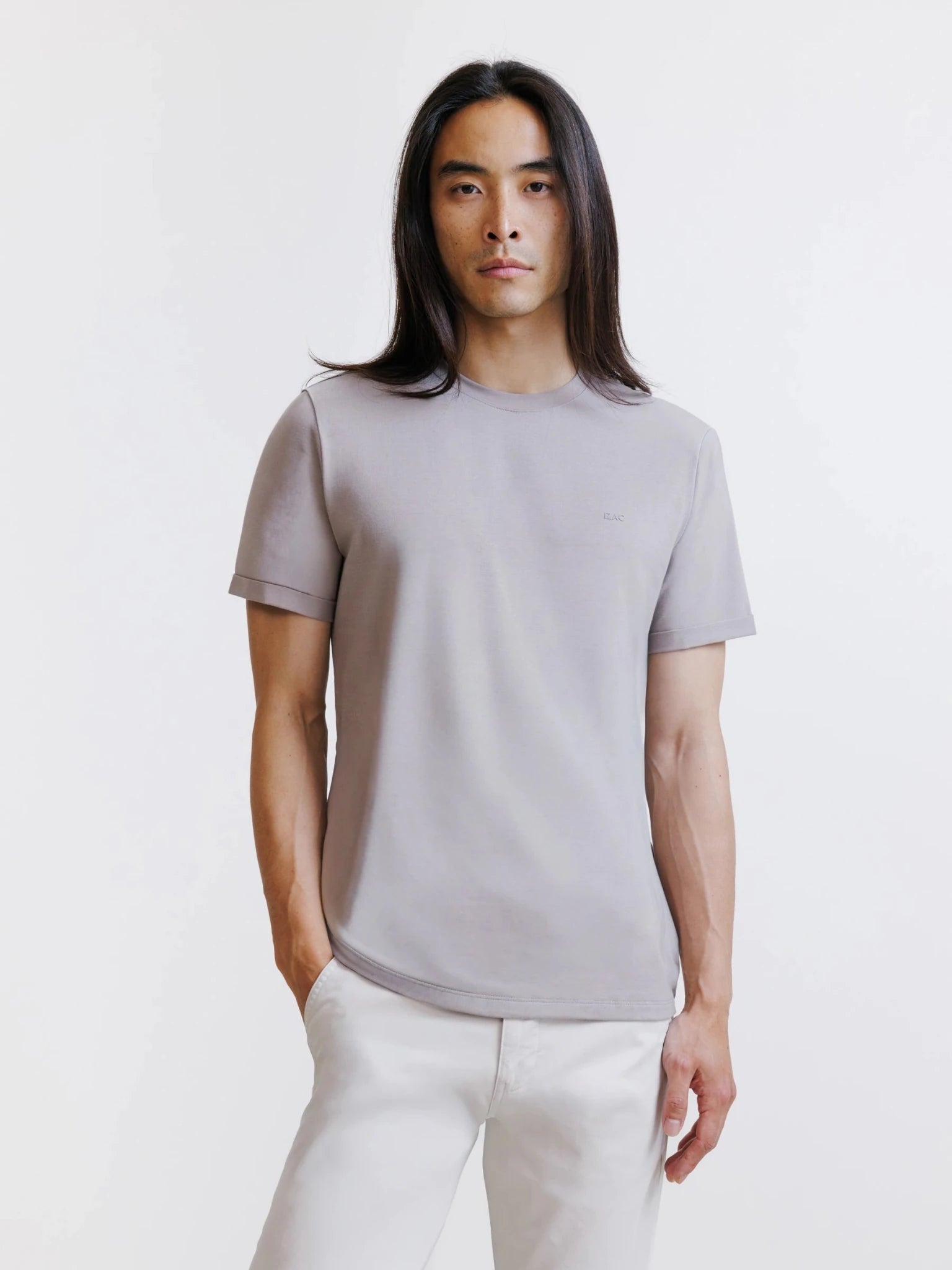 T-shirt col rond taupe - IZAC