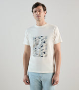 T-shirt à manches courtes avec print écru - IZAC