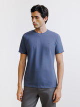 T-shirt col rond bleu gris