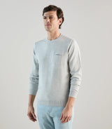 Pull avec poche bi - matière gris perle - IZAC