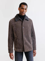 Blouson col chemise marron