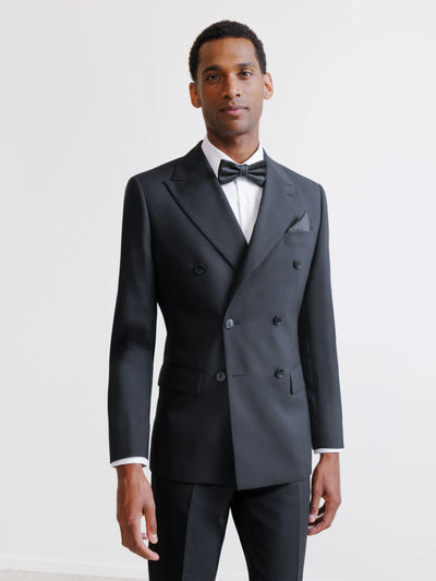 Black double-breasted suit