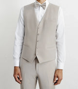 Beige majority woolen city vest