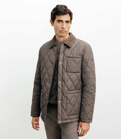 Blouson col chemise taupe - IZAC