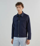 Blouson col chemise tissu technique marine - IZAC