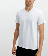 T-shirt col V blanc