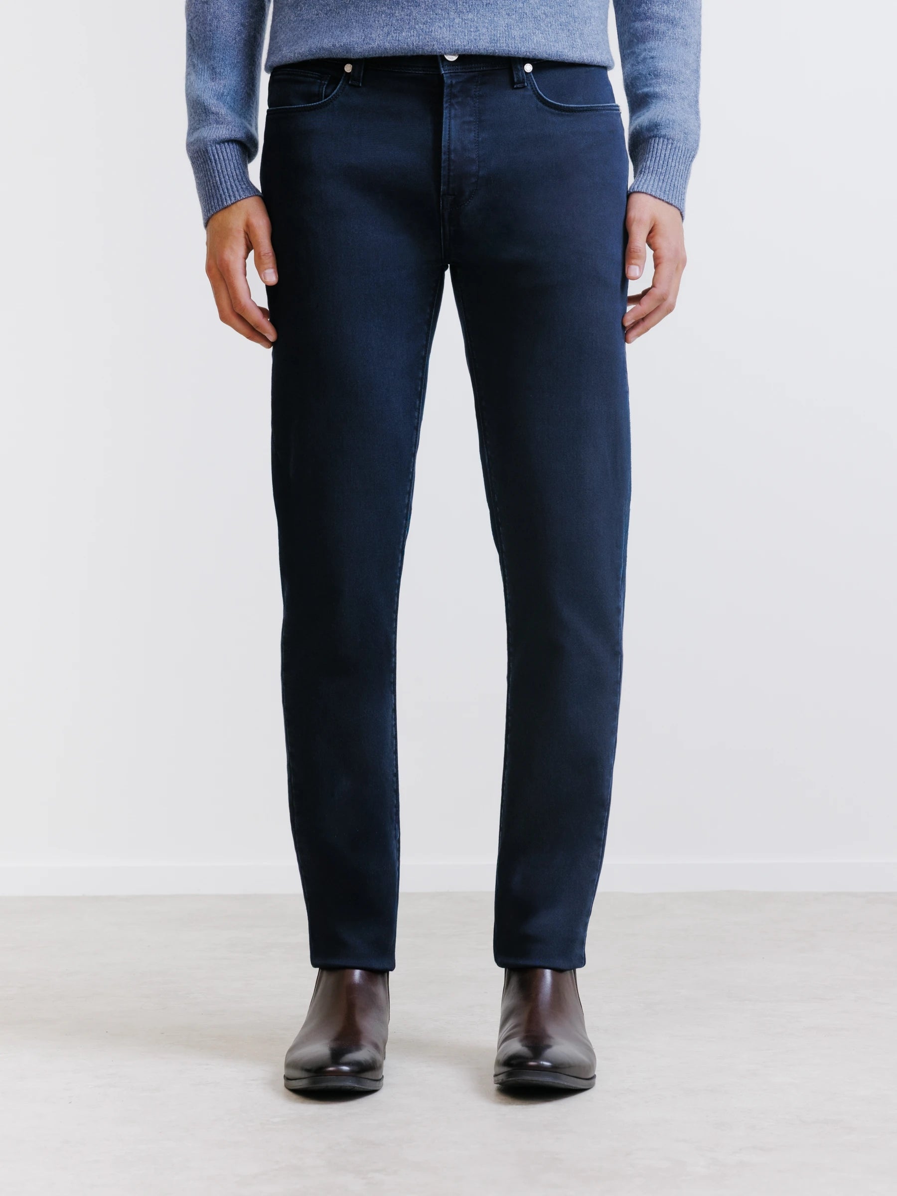 Slim fit navy 5-pocket jeans