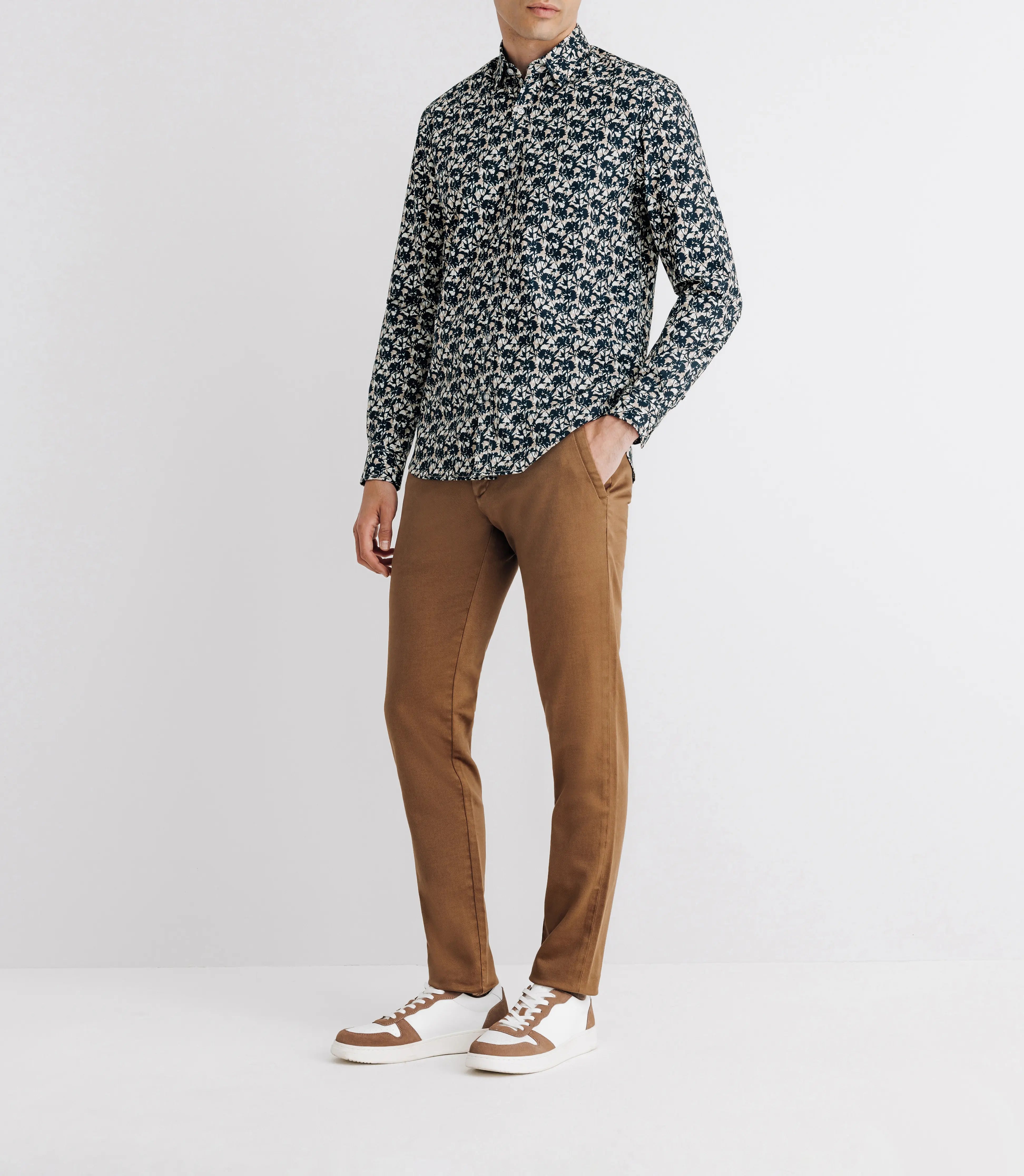 Chemise à fleurs marine - IZAC