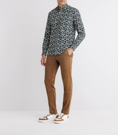 Chemise à fleurs marine - IZAC