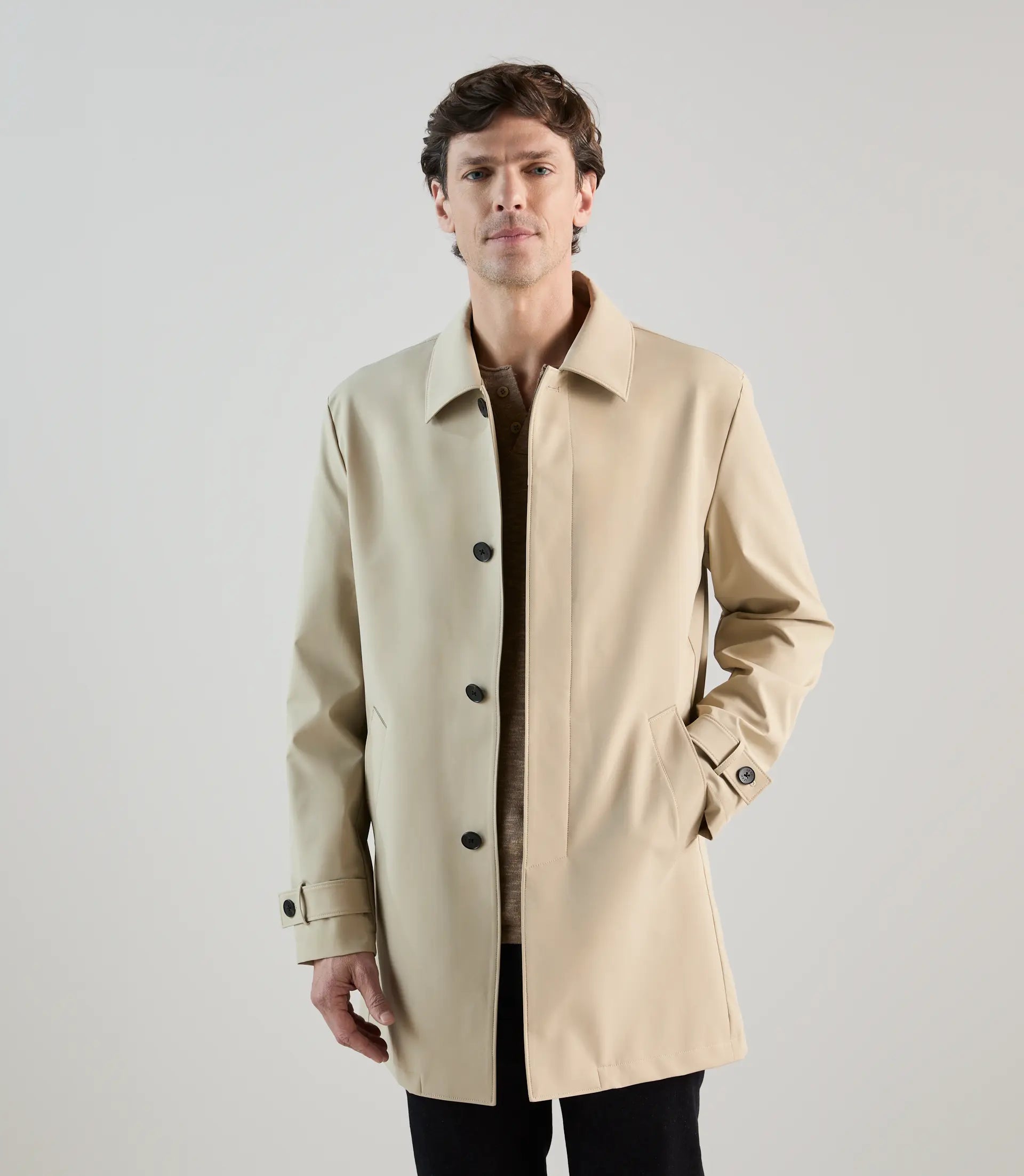 Manteau mi - long léger beige - IZAC