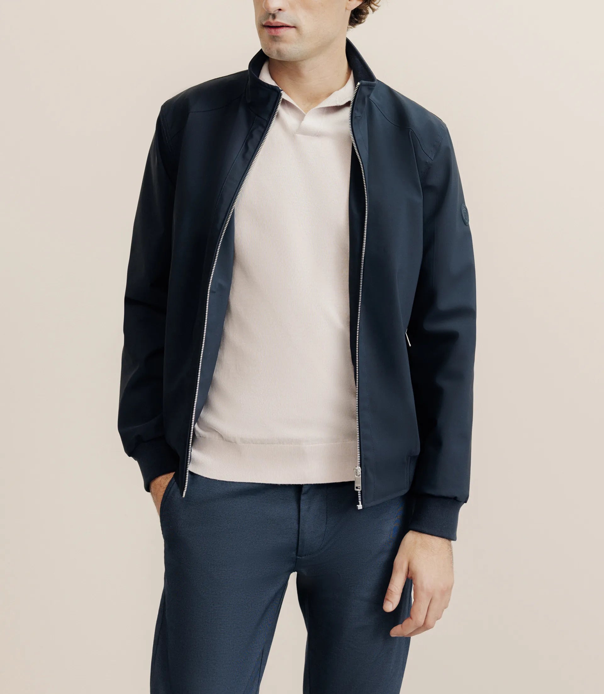 Blouson col montant marine - IZAC