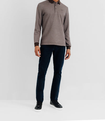 Polo en maille marron - IZAC