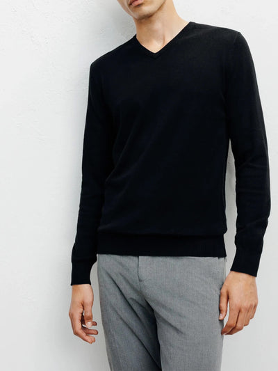Pull col V noir
