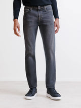 Brown straight-leg five-pocket jeans