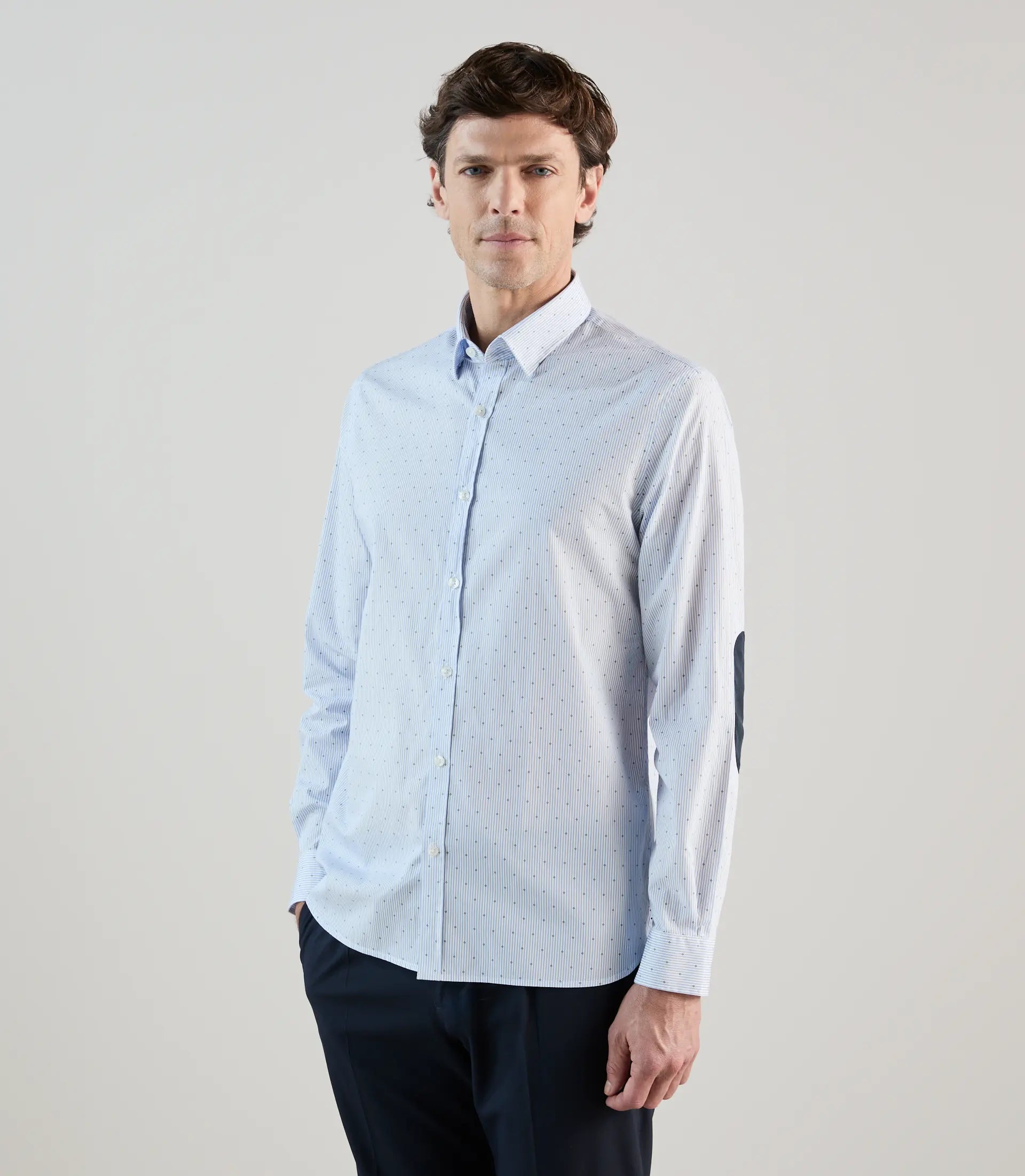 Chemise casual avec coudières ciel - IZAC