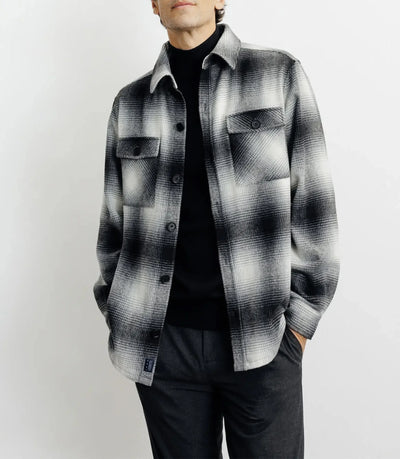 Grey small-check overshirt