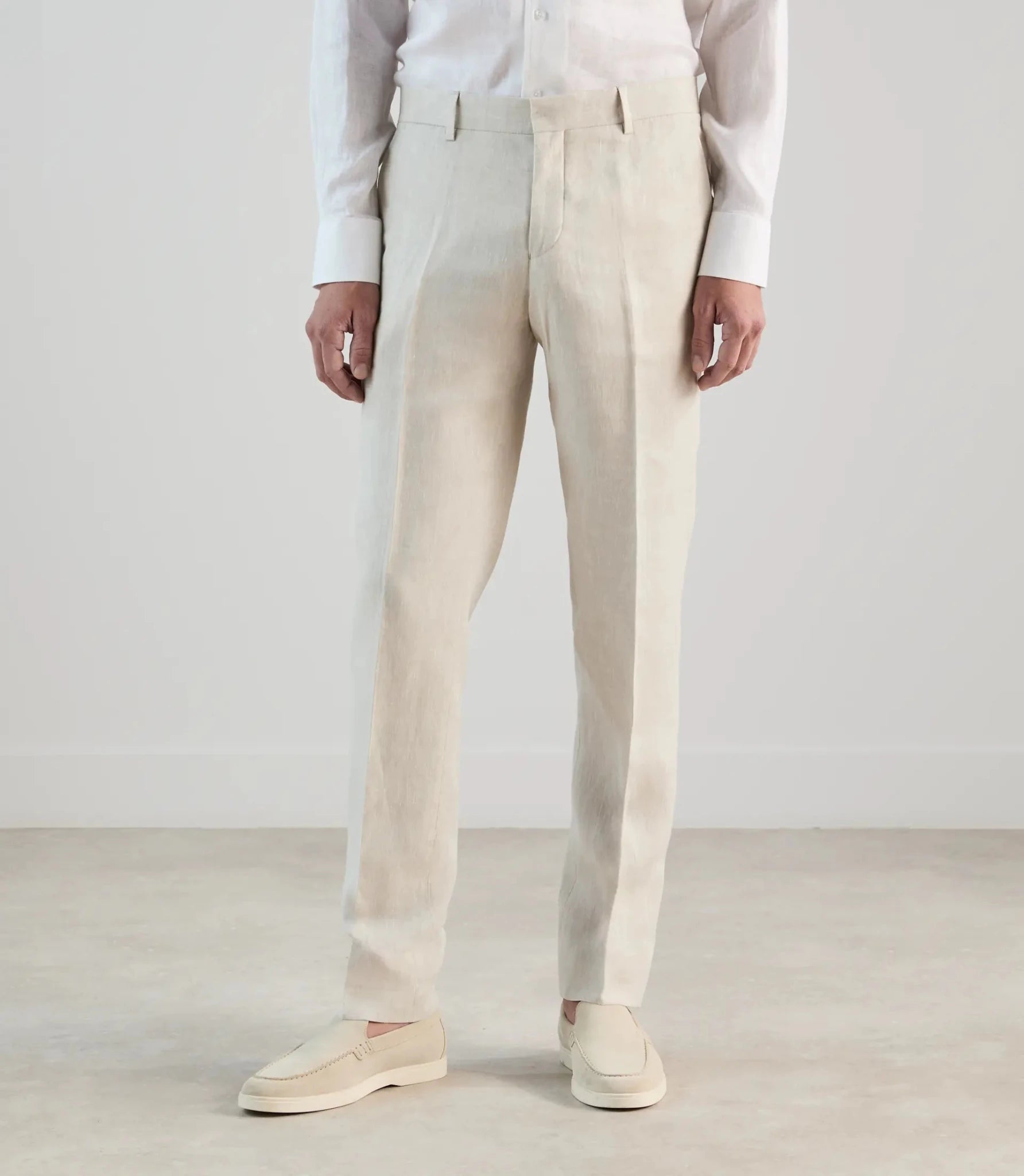 Pantalon ville 100% lin beige - IZAC