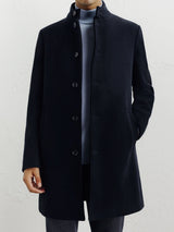 City coat with navy mao collar