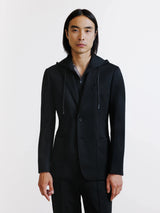Knit jacket with black facing