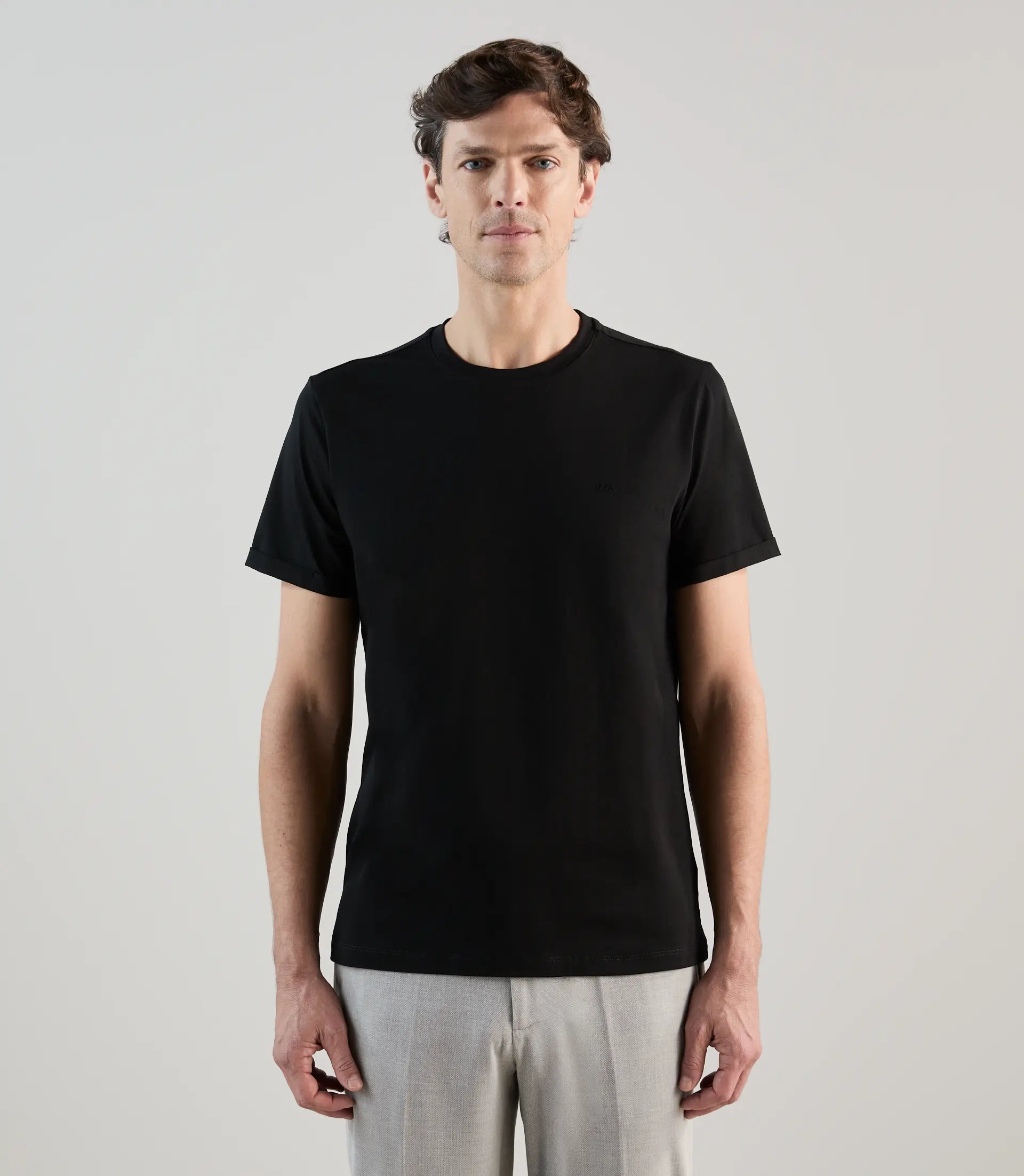 T-shirt col rond noir - IZAC