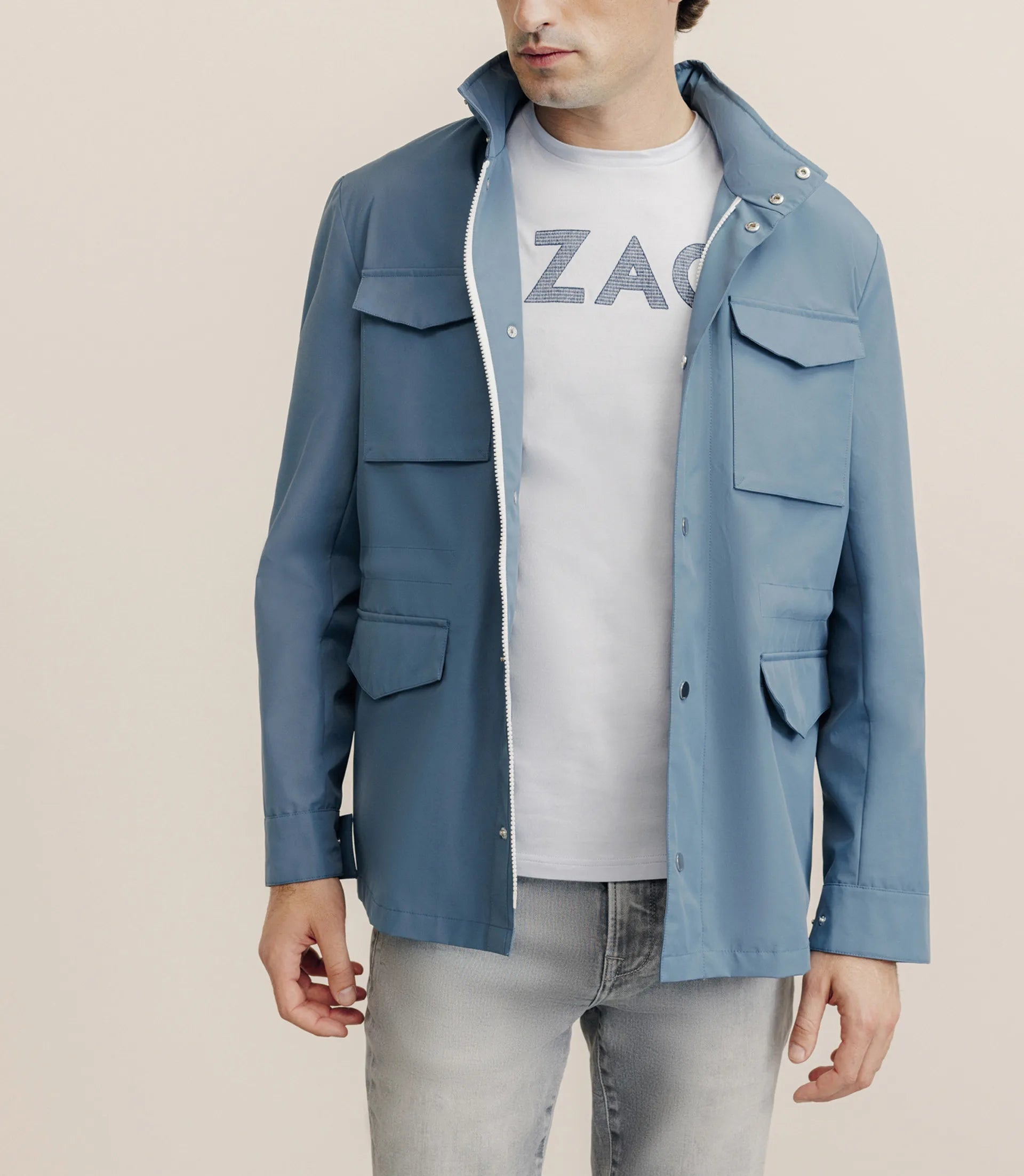 Blouson parka technique indigo - IZAC