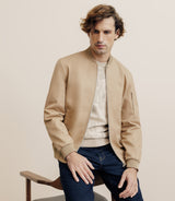 Blouson col teddy beige