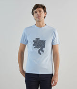 T-shirt à manches courtes avec print bleu ciel - IZAC