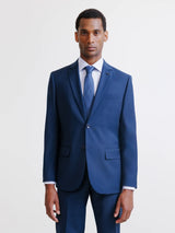 2-button suit, majority wool, blue