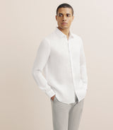 Chemise unie 100% lin blanc - IZAC