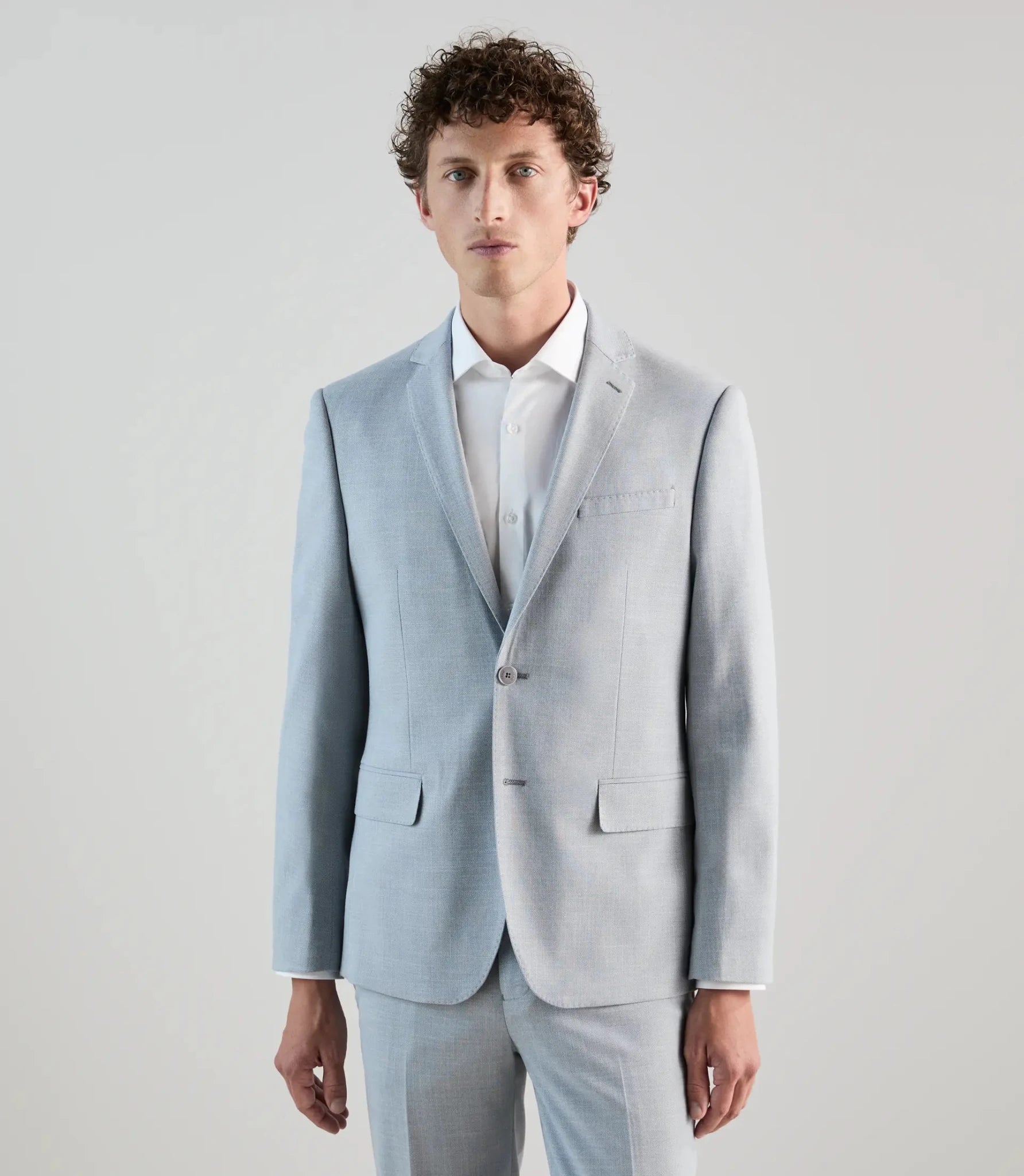 Two-button sky blue suit