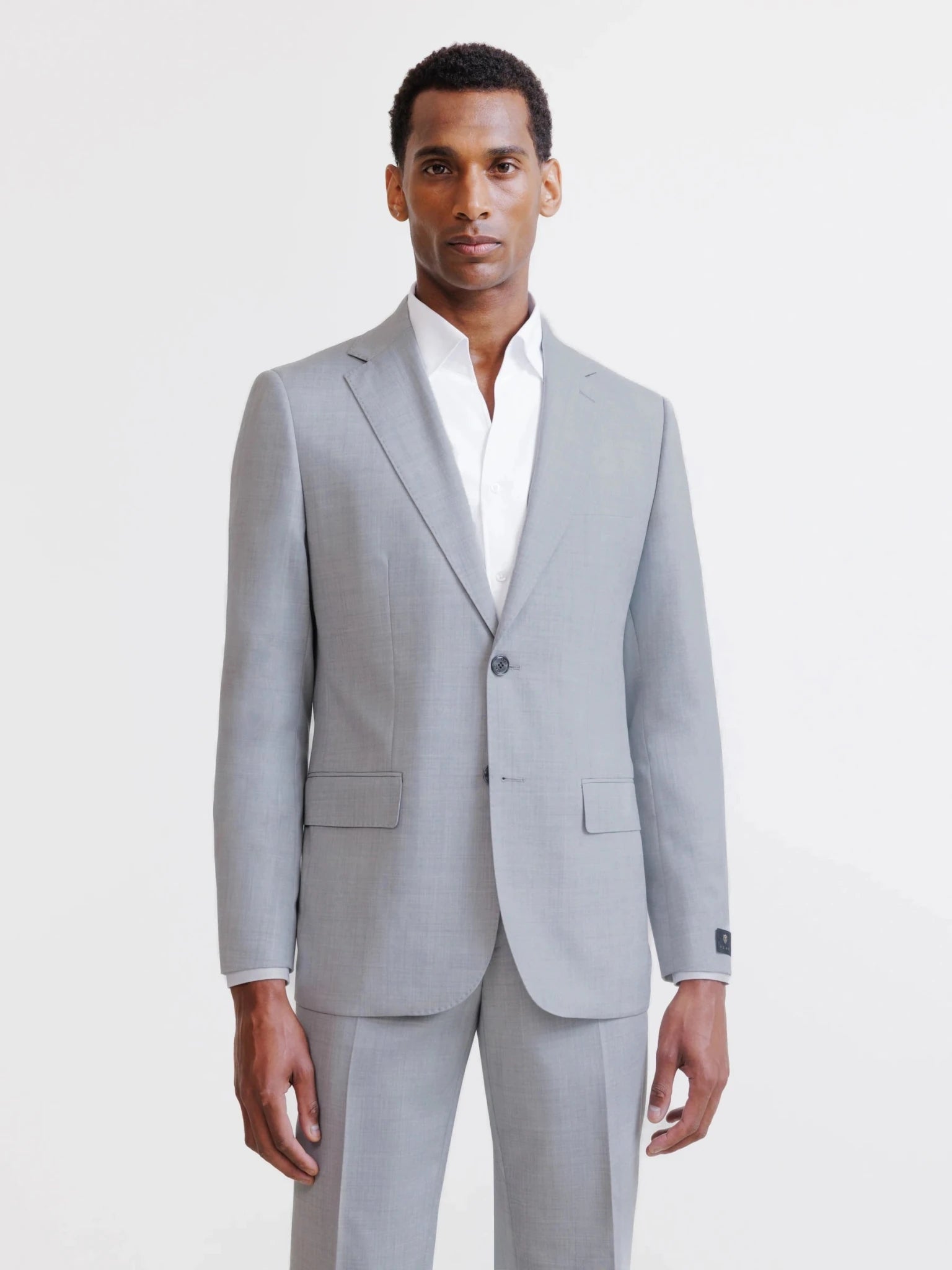 Costume 2 boutons 100% laine gris clair - IZAC