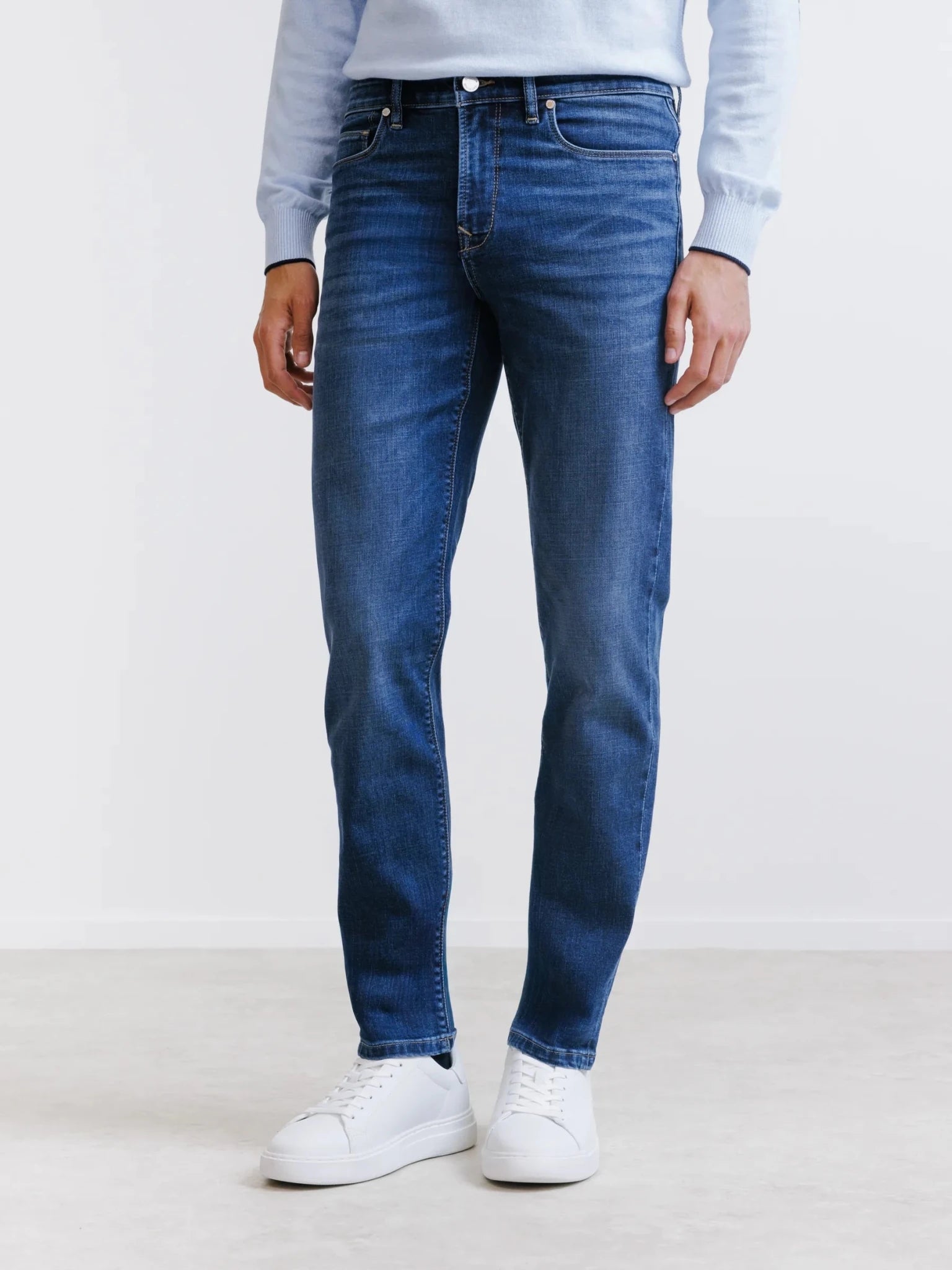 Jean 5 poches slim bleu moyen - IZAC