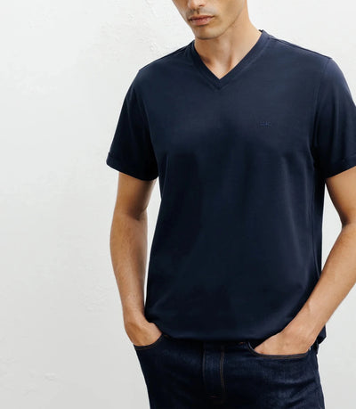 T-shirt col V marine - IZAC