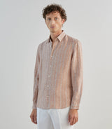 Chemise 100% lin rouge bordeaux - IZAC