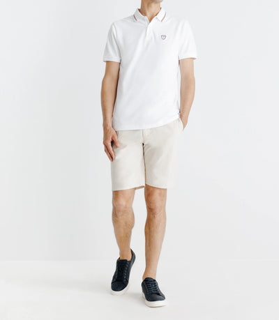 Polo piqué boutonné blanc - IZAC