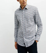 Blue floral print casual shirt