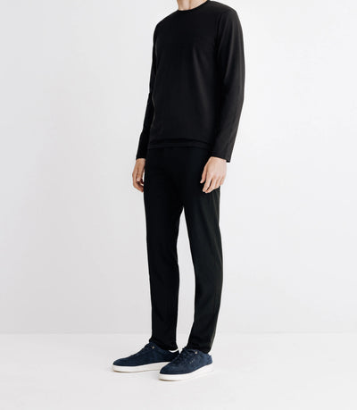 T-shirt en jersey manches longues noir - IZAC